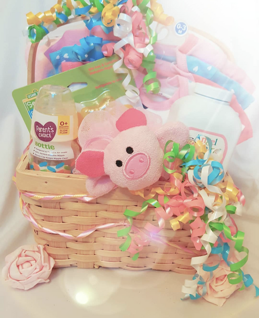 Baby girl gift basket