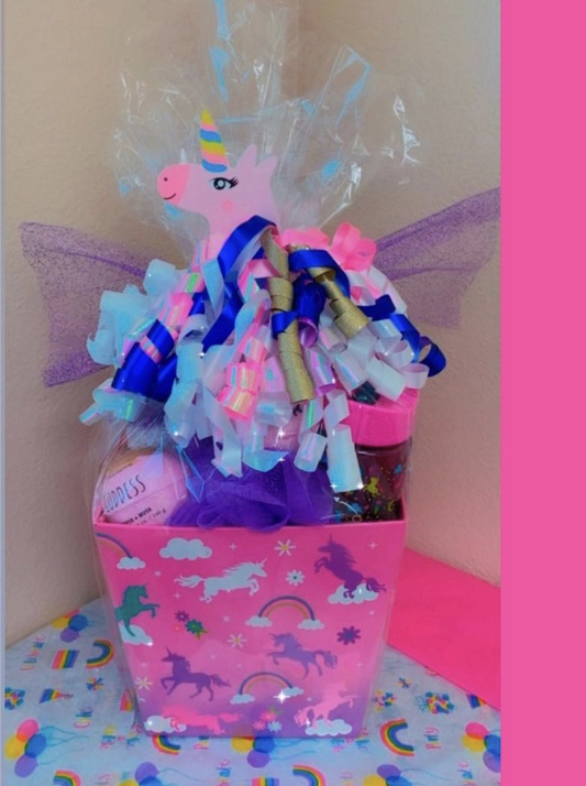 Unicorn gift basket