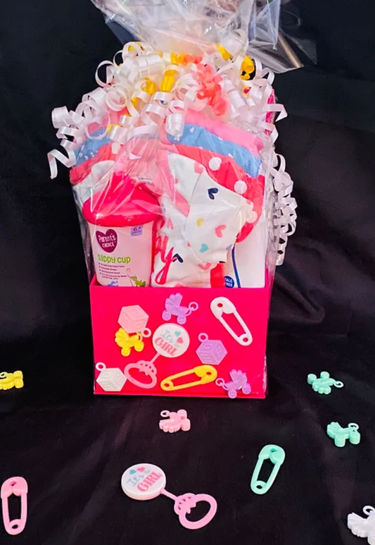 Baby girl gift basket